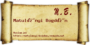 Matulányi Bogdán névjegykártya